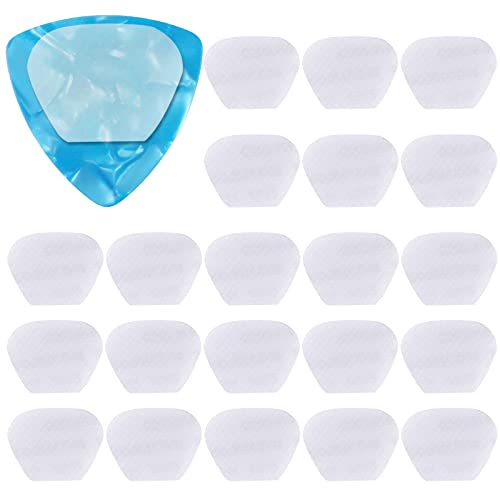 50 Pack Guitar Picks Grips Stop Dropping Your Guitar Picks While Playing Non Sticky Rubber Guitar Pick Holder Washable Self Adhesive Grips (Irregular Type,1 x 0.8 Inch)