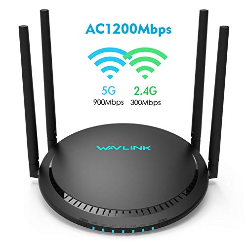 AC1200 WiFi Router Dual Band Wireless Internet Router,High Speed Wireless Router with 4x5dBi High-Gain Antennas for Online Game & HD Video,Provide More Reliable WiFi Connections and WiFi Speeds