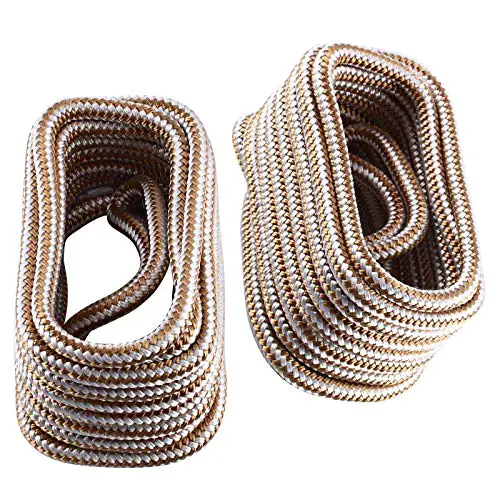 Amarine Made Double Braided Nylon Dock Lines 3300 lbs Breaking Strength (L:20 ft. D:3/8 inch Eyelet: 12 inch) 2 Pack of Marine Mooring Rope Boat Dock Lines Working Load Limit:660 lbs