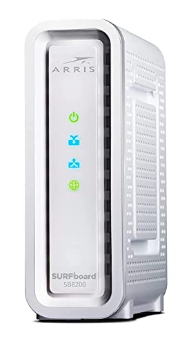 ARRIS SURFboard SB8200 DOCSIS 3.1 Cable Modem | Approved for Comcast Xfinity, Cox, Charter Spectrum, & more | Two 1 Gbps Ports | 1 Gbps Max Internet Speeds | 4 OFDM Channels | 2 Year Warranty