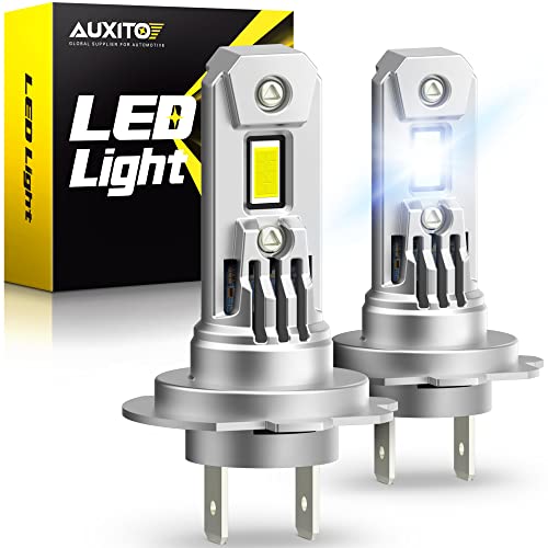 AUXITO 2023 Upgraded H7 LED Light Bulbs, 350% Brighter, 6500K White, 1:1 Mini Size, No Adapter Required, Non-Polarity, All-in-One H7ll Fog Light Bulb Conversion Kit, Plug and Play, Pack of 2