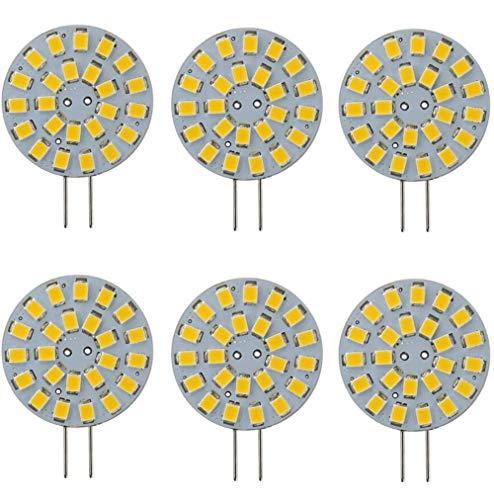 Best to Buy® (6-Pack) Dimmable 3-Watt T4 G4 disc LED Bulb 12V-24V AC/DC, 24SMD2835 LED, Warm White Color (Jc10 Bi-pin 15-22w Replacement)
