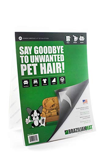 BrazilianMat Dog, Cat Hair Remover Sheets - Pet Hair, Lint, Glitter and Pet Fur Removal Tool for Furniture, Clothing, and Car Interiors (25 Sheets)