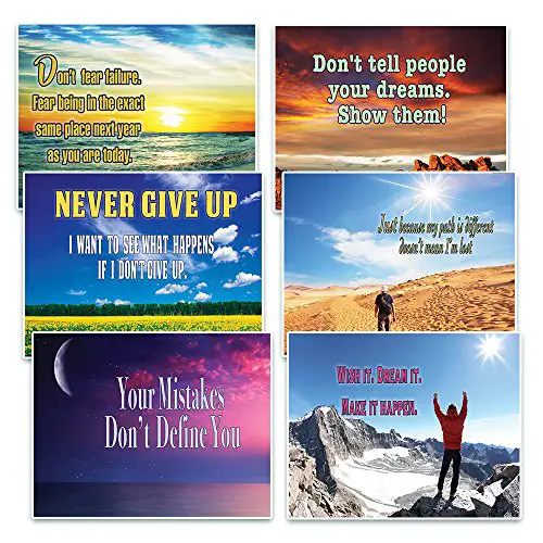 Creanoso Success Inspirational Quotes Greeting Postcards (30-Pack) – Encouraging Postcards for Inspirational Success and Inspiration – Great Gift Ideas for Men, Women, Teens, Adults, Seniors