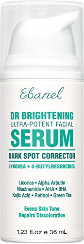 Ebanel Dark Spot Remover for Face Peel Skin Lightening Brightening Serum Melasma Hyperpigmentation Treatment, Sun Spot Age Spot Freckle Remover with Synovea, 4-Butylresorcinol, Niacinamide, Kojic Acid