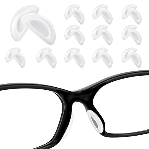 Eyeglass Nose Pads, Adhesive Anti-Slip Nose Pads, Soft Silicone Nose pad Cushion for Glasses, Eyeglasses, Sunglasses, 16 Pairs (Clear)