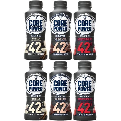 Fairlife Core Power Elite High Protein Shake Variety, 14oz Bottles, Pack of 6