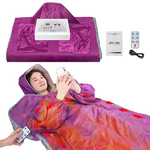 Far Infrared Sauna Blanket with Sleeves and Hat Remote Control Portable Infrared Sauna for Home Beauty Salon Therapy Relax SPA Sauna Blanket for Women Detox