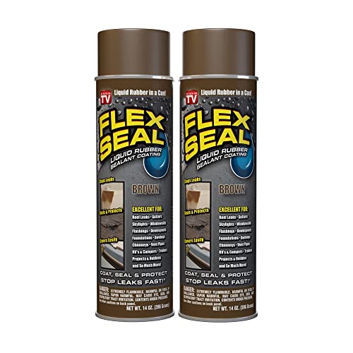 Flex Seal Spray Rubber Sealant Coating, 14-oz, Brown (2 Pack)