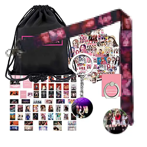 Gifts Set for Fans, including 1 Pack Drawstring Bag, 54Pcs Stickers, 54 Pack Lomo Card, 2 pack Button Pins, 1 Phone Holder, 1 keychain, 1Lanyard