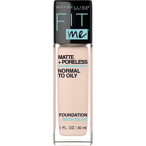 Maybelline Fit Me Matte + Poreless Liquid Foundation Makeup, Natural Ivory, 1 fl; oz; Oil-Free Foundation