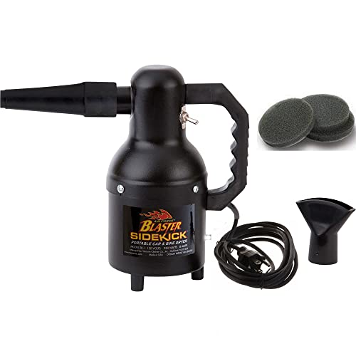 METROVAC Sidekick SK-1 Motorcycle Dryer | Metro Vac Air Force Blaster Sidekick | Includes 12 Foot Cord and Black Textured Matte Finish | 3 Extra Filters | Made in The USA