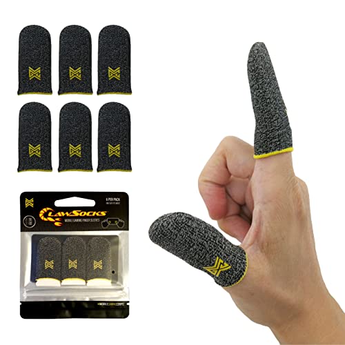 MGC ClawSocks, Mobile Phone Gaming Finger Sleeves, Gamer Thumb Protector/Stabilizer/Compression Support Sleeve, PUBG Game Hand Controller Gloves/Cover/Wrap, Durable Fiber/Breathable/Sweatproof, 6 Pack