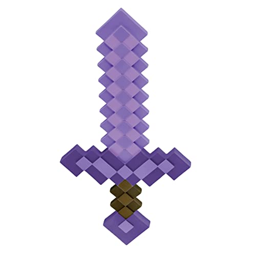 Minecraft Toy Weapon, Enchanted Purple Sword Costume Accessory, Plastic Video Game Inspired Toy Replica, 20.25 Inch Length