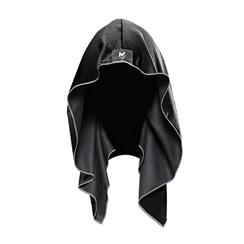 Mission Cooling Hoodie Towel- Hood Towel, Evaporative Cool Technology, Cools Instantly when Wet, UPF 50 Sun Protection, Contours Your Head to Stay in Place, Great for Sports, Fitness, Gym- Black