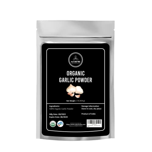 Naturevibe Botanicals USDA Organic Garlic Ground Powder 1lb | Raw, Gluten-Free & Non-GMO | Healthy Spice | Adds Flavor and Taste [Packaging May Vary]