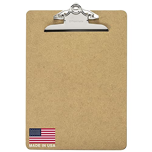 Officemate Recycled Wood Clipboard, 6 Inch Clip, 1 Pack Clipboard, Letter Size (9 x 12.5 Inches), Brown (83100)