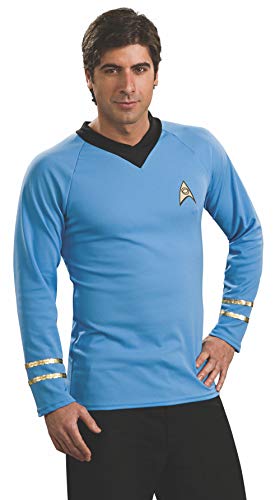 Rubie's mens Classic Star Trek Deluxe Spock Shirt Adult Sized Costumes, Blue, Small US