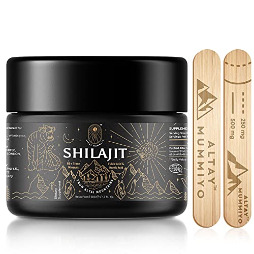 Shilajit Resin with Fulvic Acid & Trace Minerals, Original Siberian Pure Shilajit with 85+ Humic Acid Supplement, Support Metabolism & Immune System - 100 Serving / 50g