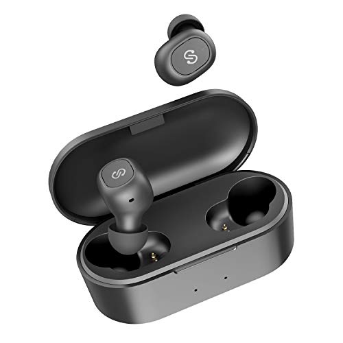 SoundPEATS True Wireless Earbuds Bluetooth 5.0 Earphones with Built in Mic in-Ear Stereo Headphones for Sport, Deep Bass, Binaural Calls, One-Step Pairing, 35 Hours of Playtime, Upgraded TrueFree Plus