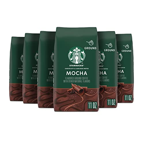 Starbucks Ground Coffee—Mocha Flavored Coffee—Naturally Flavored—100% Arabica—6 bags (11 oz each)