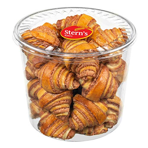 Stern’s Bakery Cinnamon Rolls | Cinnamon Buns | Delicious Breakfast Pastry | Approx. 25 Rugelach Pastries | Cinnamon Croissants, Holiday Food Gifts, Thanksgiving, Christmas, New Year’s | Dairy & Nut Free Bakery