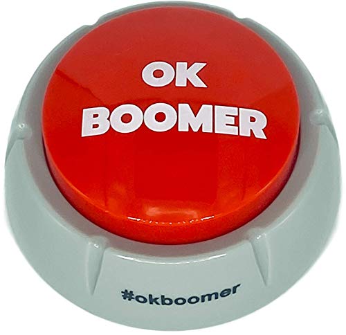 The OK Boomer Button | Meme Gag Gift Game Millennial Generation | Hilarious Funny Prank Buzzer for Holiday & Christmas | Silly Easy to use | Press Button That says OK Boomer