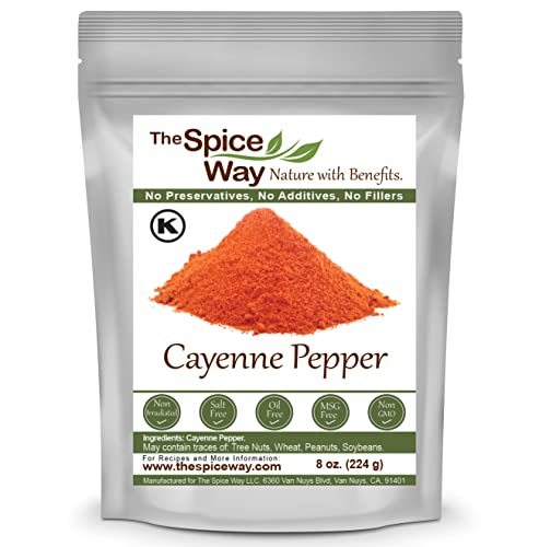 The Spice Way Premium Cayenne Ground - 8 oz - pure chile powder with 80,000 Heat Units