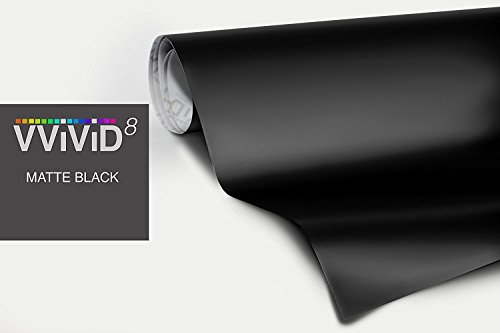 VViViD® Satin Flat Matte Stealth Jet Black Vinyl Wrap Roll with Air Release Technology (6ft x 5ft (Hood, Roof or Trunk Wrap Kit))